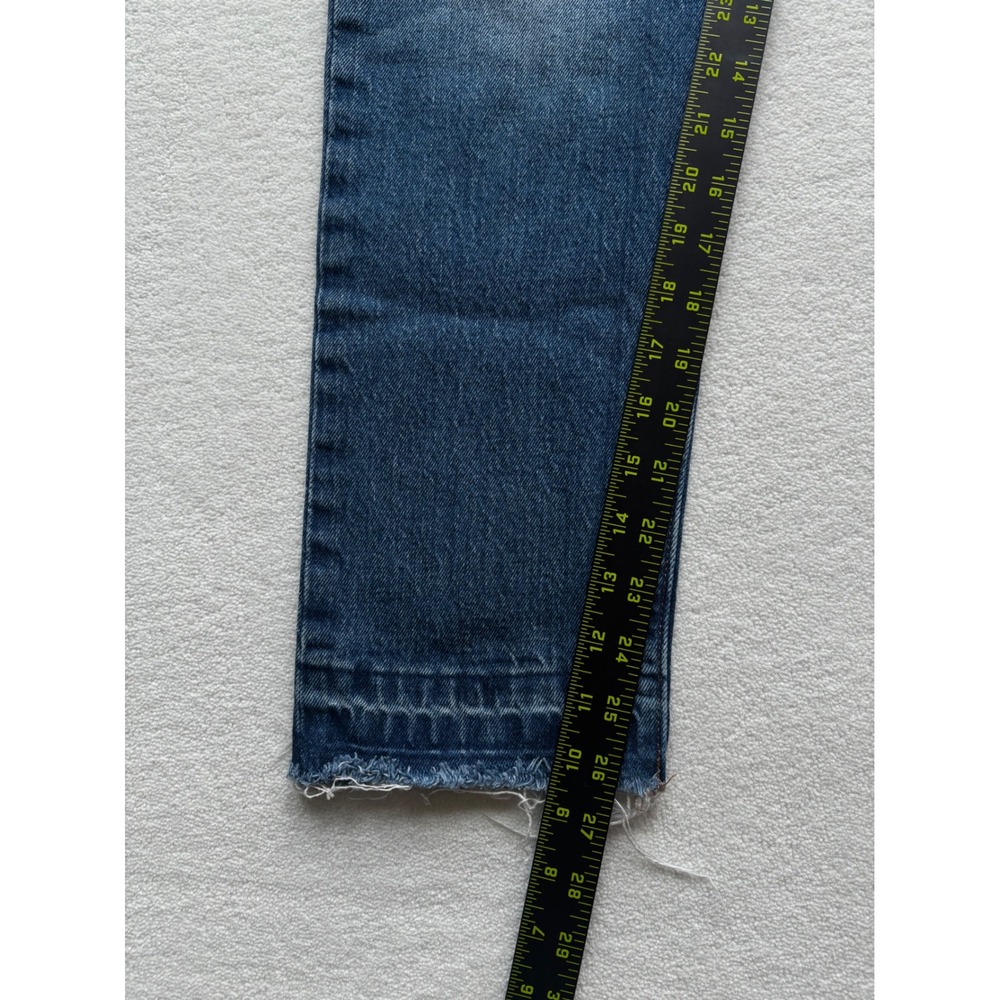 Levi's 501 Original Fit Jeans Womens 27 Medium Wash Distressed Raw Hem Denim - Picture 9 of 12